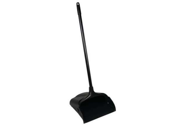 Immagine di Paletta per la polvere Executive Series ™ Lobby Pro® con manico lungo Rubbermaid nero - FG253100BLA