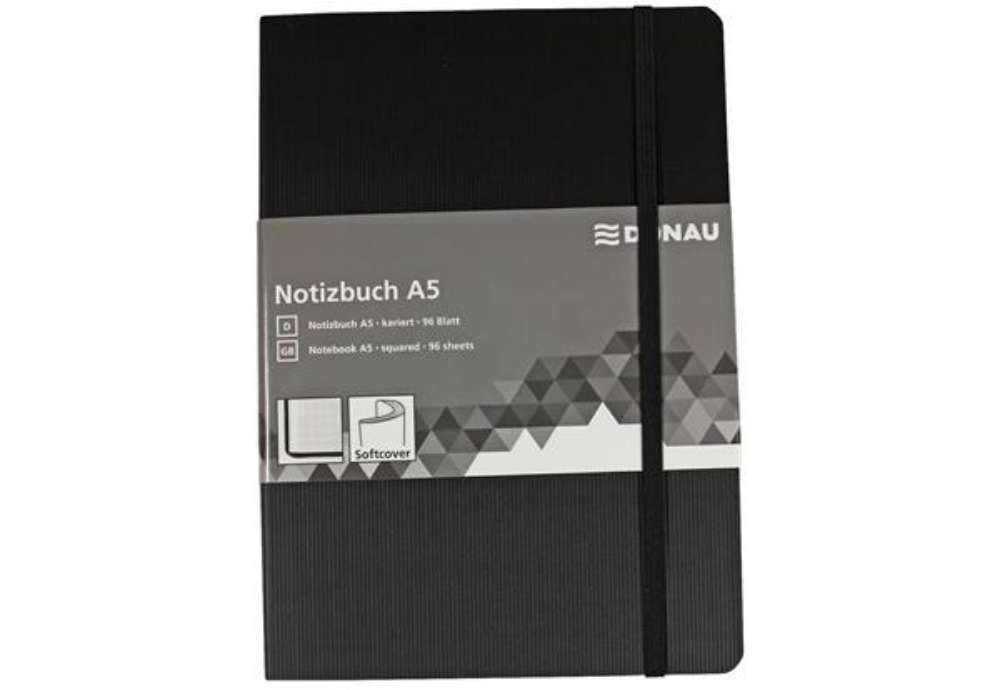 Immagine di Taccuini Donau 95 ff quadretti A5 nero 1345100-01