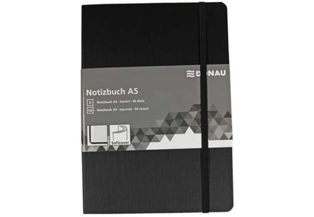 Immagine di Taccuini Donau 95 ff quadretti A5 nero 1345100-01