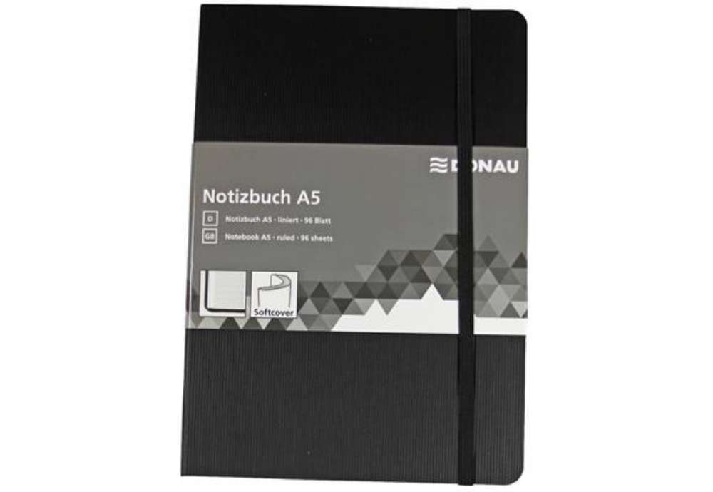Immagine di Taccuini Donau 95 ff righe A5 nero 1345101-01