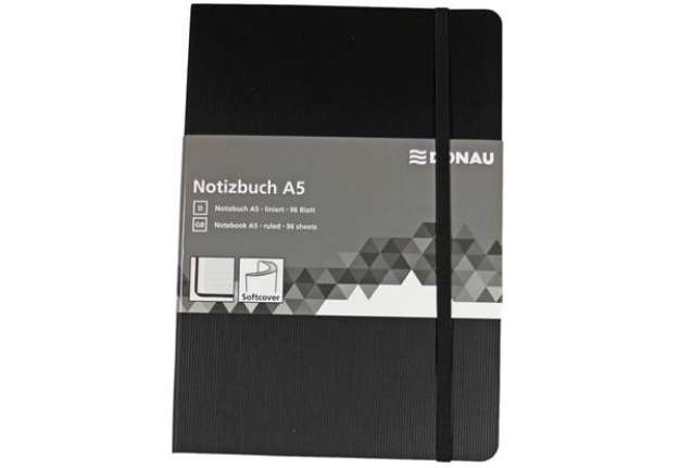 Immagine di Taccuini Donau 95 ff righe A5 nero 1345101-01
