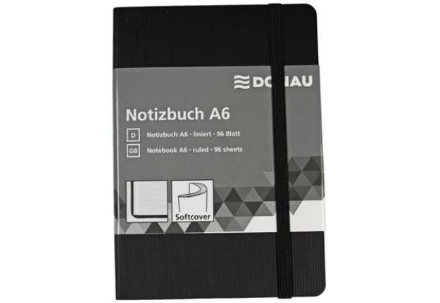 Immagine di Taccuini Donau 95 ff righe A6 nero 1346101-01