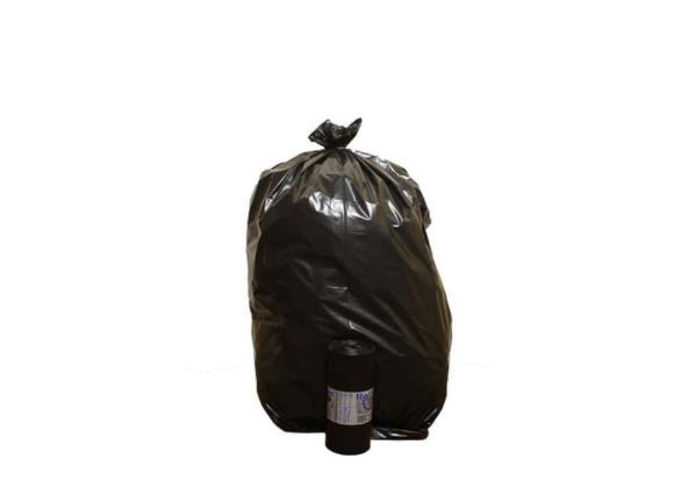 Immagine di Sacchi immondizia per rifiuti inorganici Rolsac 130 L 90x120 cm - 50 µm nero - rotolo da 10 pezzi -