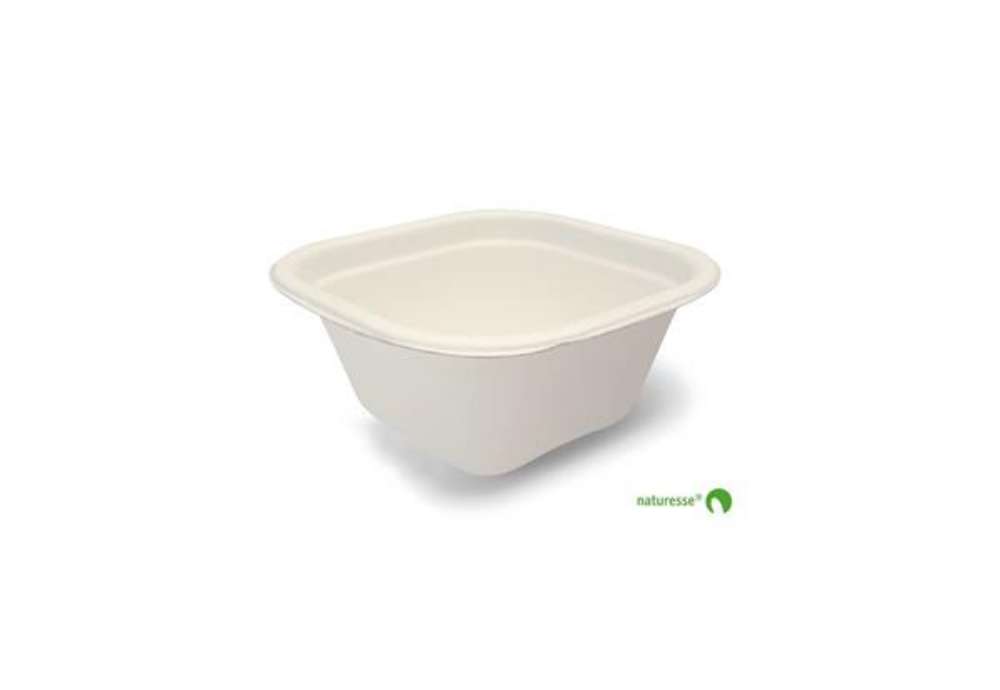 Immagine di Vaschetta quadrata in polpa di cellulosa 340 ml Scatolificio del Garda Bianco - Conf. 125 pz - 3453