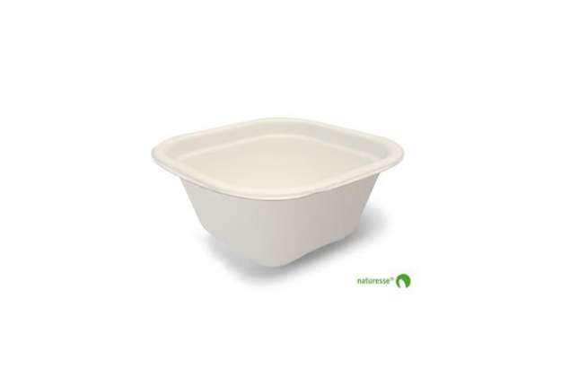 Immagine di Vaschetta quadrata in polpa di cellulosa 340 ml Scatolificio del Garda Bianco - Conf. 125 pz - 3453