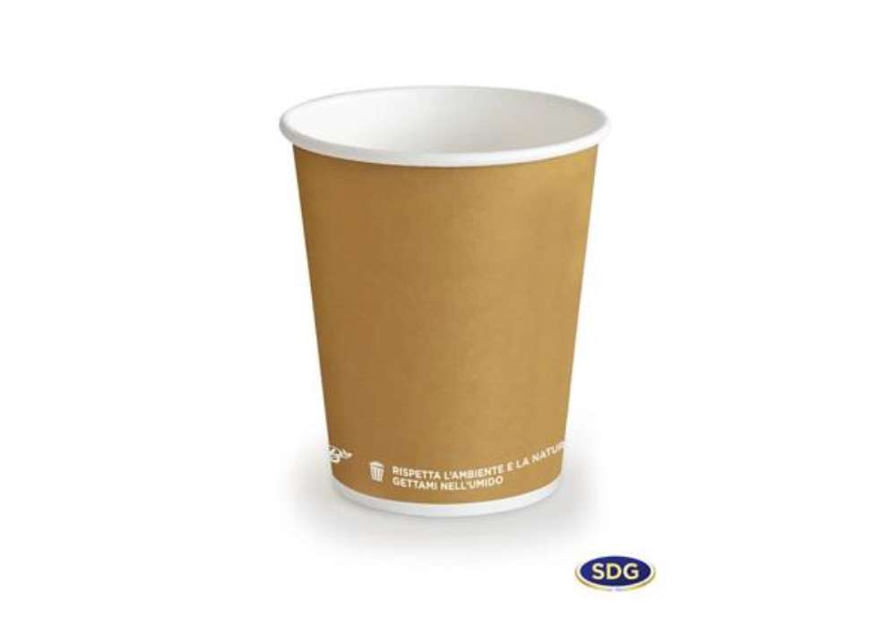Immagine di Bicchiere 3oz (85ml) Avana in cartoncino Bio Scatolificio del Garda Avana Conf. 50 pezzi - 300-65-S