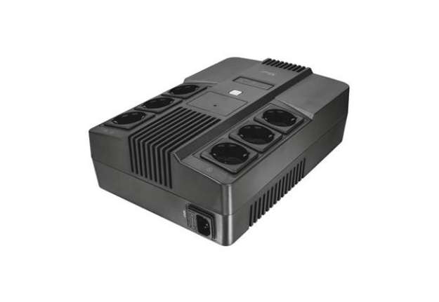 Immagine di Gruppo di continuità (UPS) MAXXON POWERSTRIP 800VA Trust 6 prese a parete - nero - 23326
