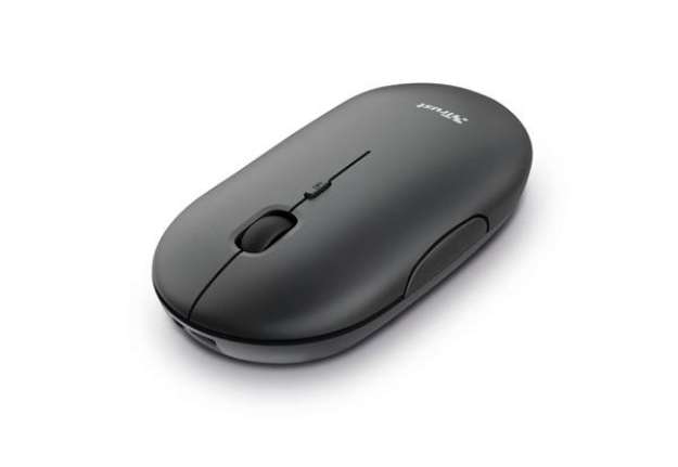 Immagine di Mouse ultrasottile wireless ricaricabile Trust Puck h. 2,7 cm - ricevitore USB A 2.0 nero - 24059