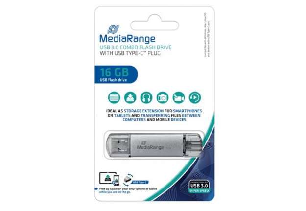 Immagine di Chiavetta USB 3.0 Media Range con spina USB Type-C™ - 16 GB - argento MR935