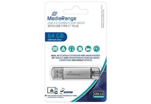 Immagine di Chiavetta USB 3.0 Media Range con spina USB Type-C™ - 64 GB - argento MR937