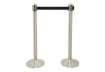 Immagine di Colonnina segnapercorso Securit® in acciaio - nastro retrattile 2,1 m nero - 101x51x51 cm - RS-RT-RV