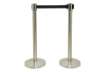Immagine di Set di 2 colonne segnapercorso Securit® 93x33x33 cm nastro retrattile nero 210 cm acciaio inox  grig