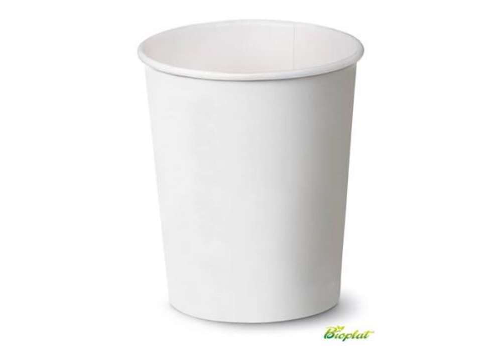 Immagine di Bicchiere 9 oz (300 ml) in cartoncino Bio Scatolificio del Garda bianco - Conf. 50 pezzi - 311-00