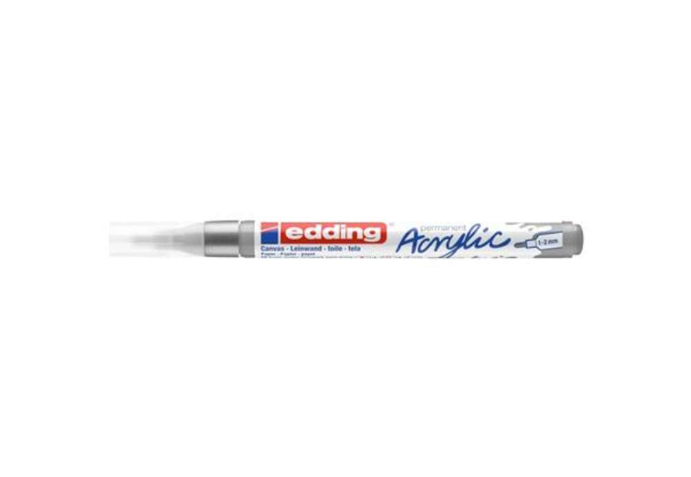 Immagine di Marcatore acrilico Edding 5300  - punta tonda 1-2 mm tratto fine - argento - E-5300 923