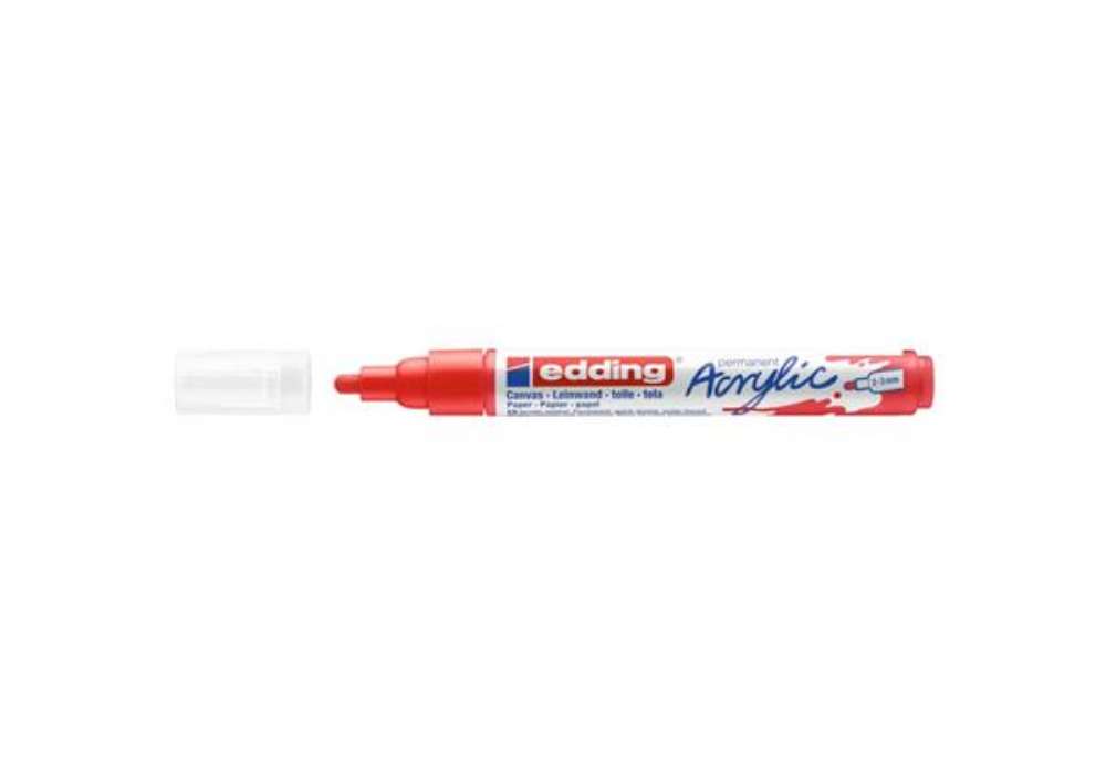 Immagine di Marcatore acrilico Edding 5100 - punta tonda 2-3 mm tratto medio - rosso-traffico - E-5100 902