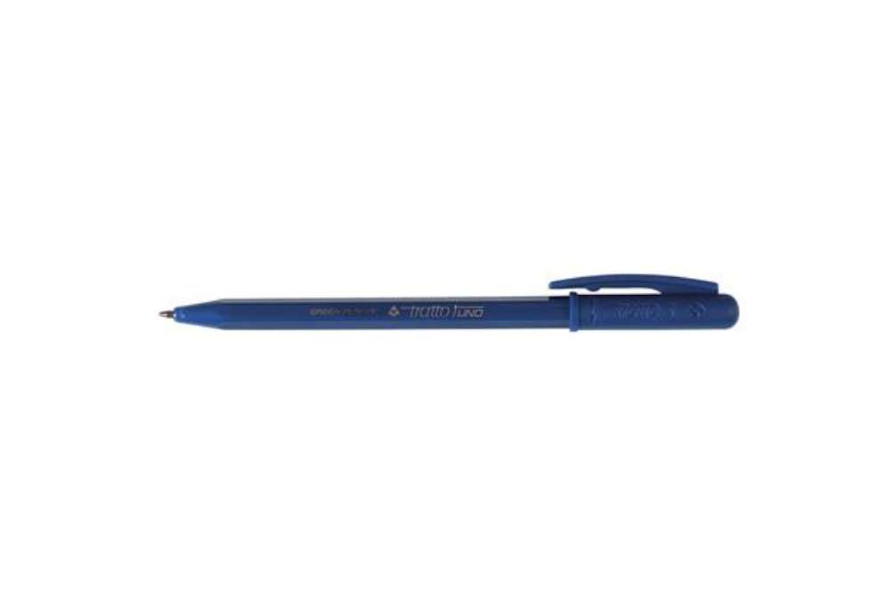 Immagine di Penne a sfera Tratto 1Uno Green Plastic punta 1 mm - tratto 0,5 mm - blu - Conf. 50 pezzi - F838301