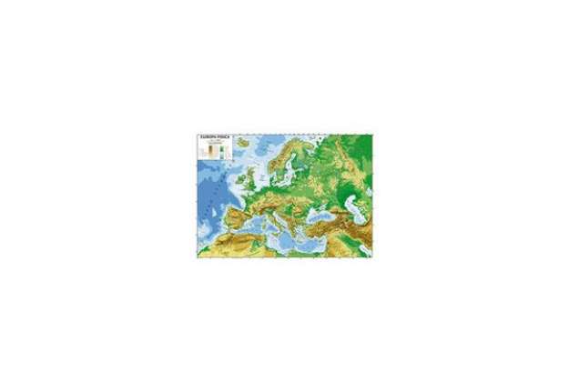 Immagine di Carta geografica plastificata - 100x140 cm CWR europa 06991