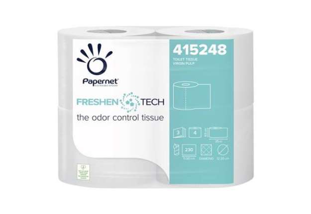 Immagine di Carta Igienica Freshen tech 3 veli - 230 strappi - conf. 4 rotoli Papernet bianco 415248
