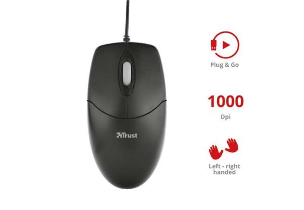 Immagine di Mouse ottico a 3 tasti Trust Optical TM-101 nero 24271