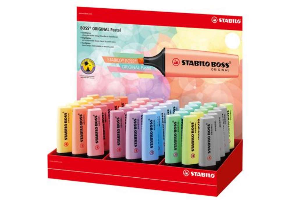 Immagine di Evidenziatore Original BossR - colori assortiti pastel - Stabilo - expo 45 pezzi