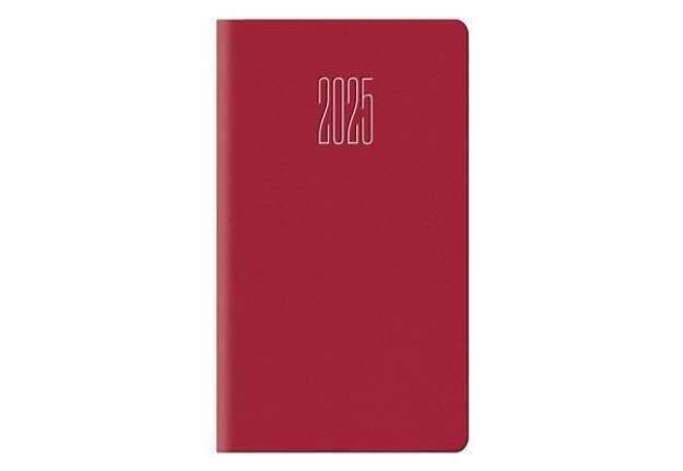 Immagine di Agenda 2026 Settimanale tascabile 8x14 cm Gommato rosso 26-055200403C
