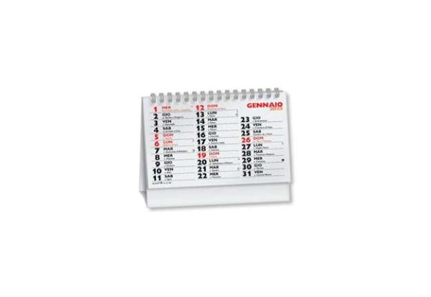 Immagine di Calendario da Tavolo 2026 wire-o (13 fogli) 14,4x10,2 cm rosso/nero 26-CT400