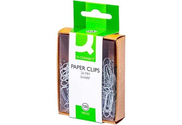 Immagine di Fermagli Q-Connect in acciaio zincato N. 2 - 26 mm punta triangolare - conf. 125 pz - KF02021