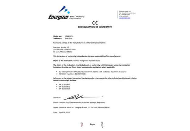 Immagine di Batterie alcaline a bottone ENERGIZER LR44/A76 conf. da 2 - E301536600