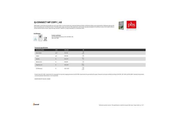 Immagine di Carta per stampa e copie Q-Connect A3 80 g/m² risma da 500 ff - CON0800050