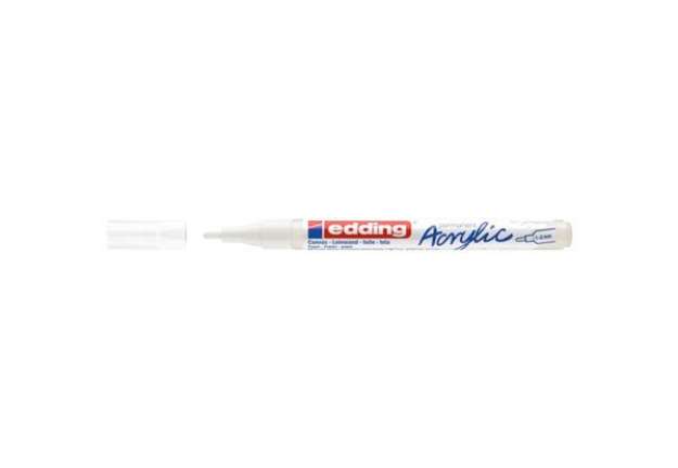 Immagine di Marcatore acrilico Edding 5300  - punta tonda 1-2 mm tratto fine - bianco-traffico - E-5300 922