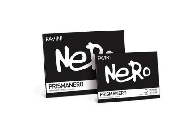 Immagine di Album da disegno Prismanero in cartoncino monoruvido - 10 fogli neri 33x48 cm - conf. 5 pz - A18A243