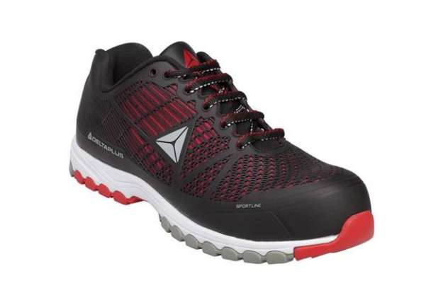 Immagine di Scarpe da lavoro DELTA PLUS basse Deltasport S1P - PU iniettato mesh nero-rosso - 43 - DSPORSPNR43
