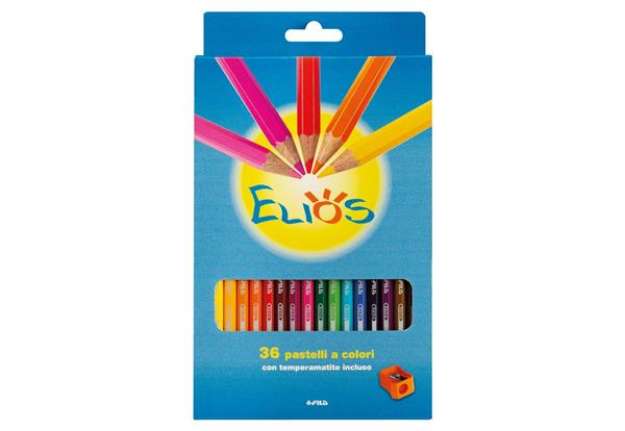 Immagine di Matite colorate FILA Elios colori assortiti - Astuccio da 24 pastelli + temperino - F274300
