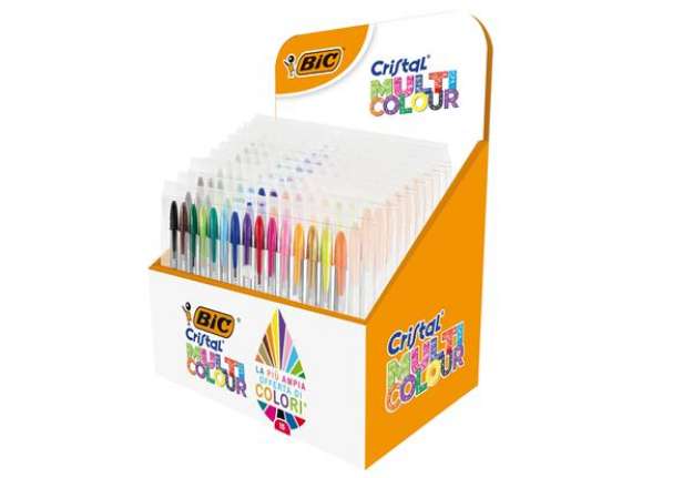 Immagine di Astuccio penne Cristal Multicolor - colori assortiti - Bic - expo 10 pezzi