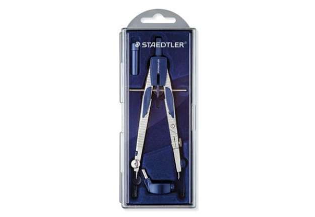 Immagine di Compasso scolastico a frizione Staedtler Mars 553 argento/blu 553 01