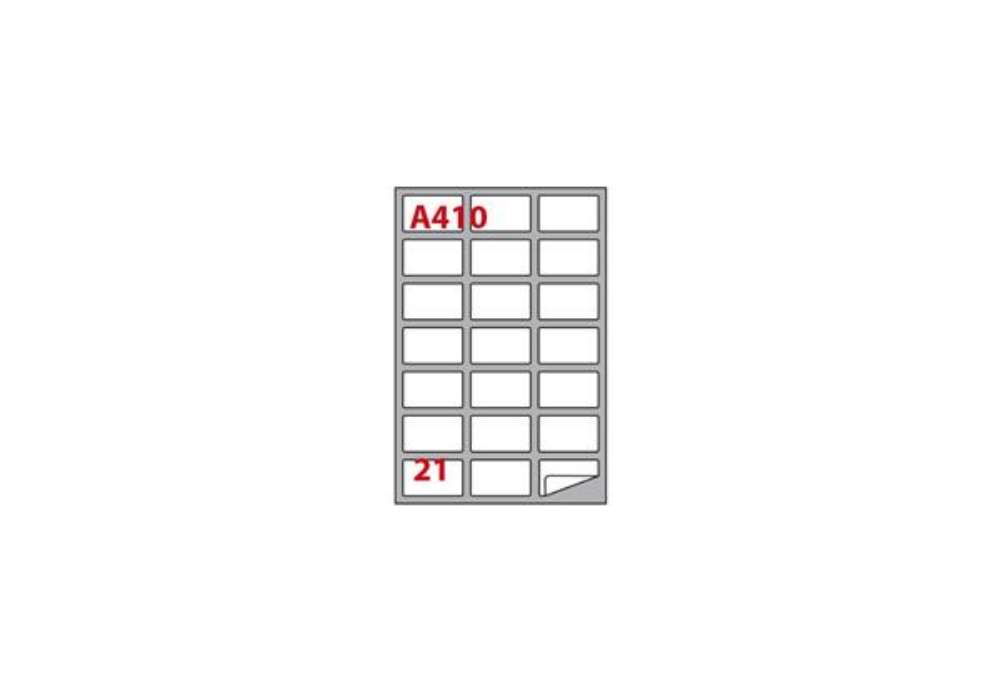 Immagine di Etichette bianche permanenti Copiatabu 63,5 x 38,1 mm - angoli arrotondati - 21 et./foglio - conf. 1
