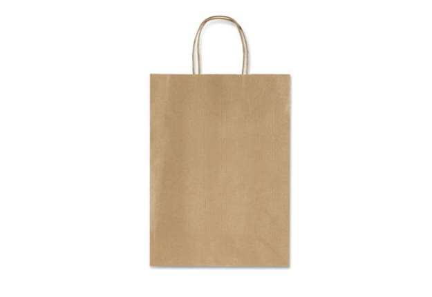 Immagine di Borsa Allegra neutra sealing avana con manici in carta ritorta conf. 25 pz Rex-Sadoch 16x8x21 cm - S