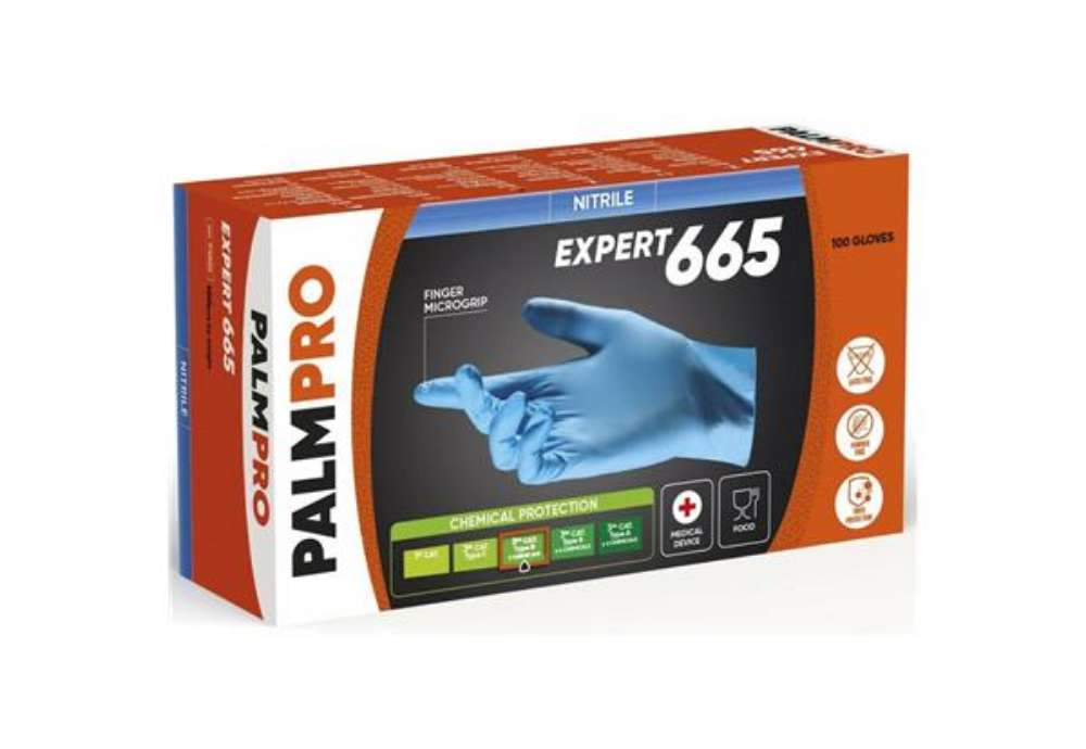 Immagine di Guanti monouso in nitrile Icoguanti Palmpro Expert 665 per uso medicale taglia L - DPI Cat. III - co