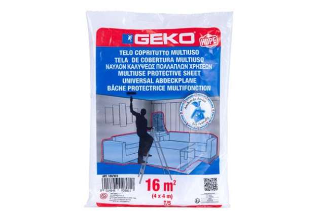 Immagine di Telo copritutto - 4 x 4 m - 16 mq - 80/90 gr - HDPE - trasparente - Geko