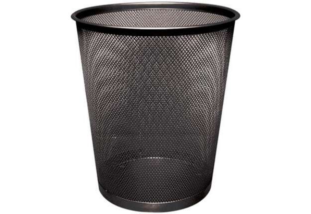 Immagine di Cestino in metallo Q-Connect 19 l h 34,5 cm x diametro 29,5 cm nero KF00871