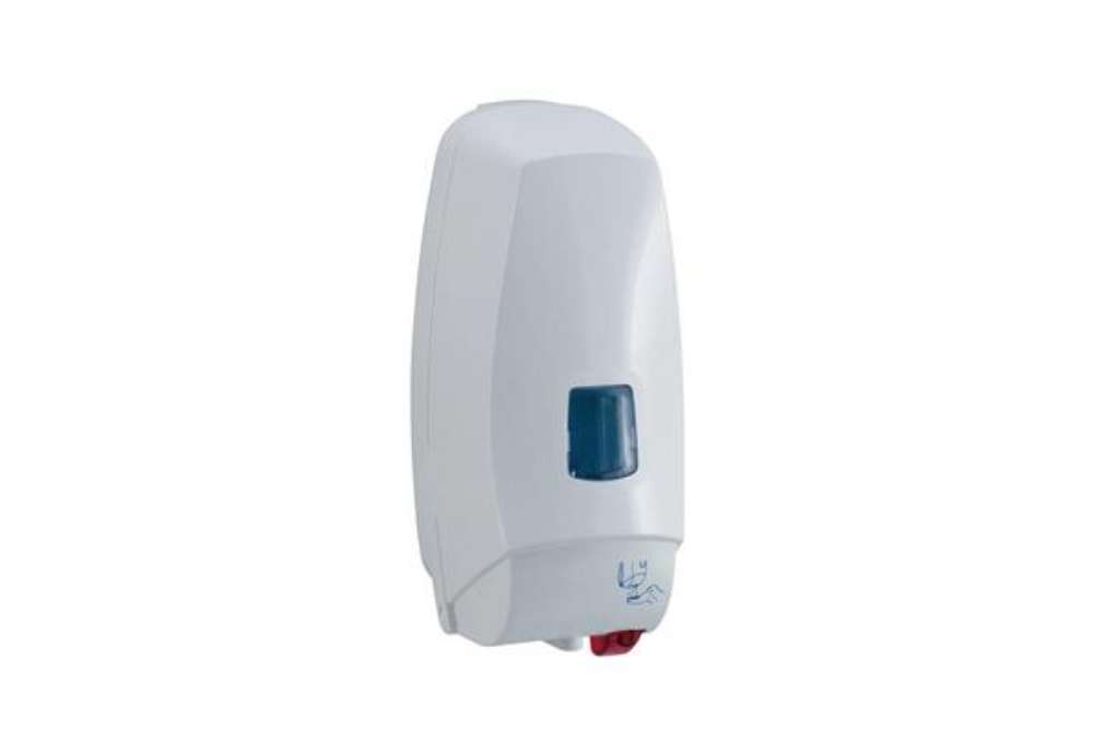 Immagine di Distrib. elettronico detergenti liquidi cm 12,5x13x27,5 Hylab in ABS capacità 1000 ml bianco  5008B/