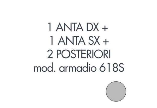 Immagine di Set 1 porta sx + 1 porta dx + 2 posteriori per armadio Tecnical 2 618S grigio - 805141163030