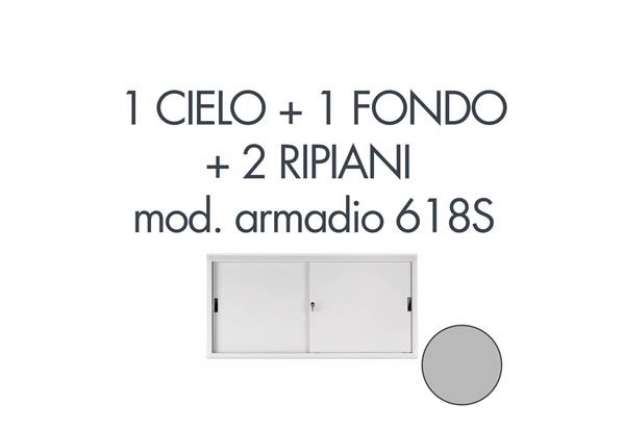 Immagine di Set 1 cielo + 1 fondo + 2 piani per armadio Tecnical 2 618S grigio GRIGIO - 805141163032