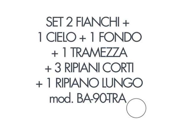Immagine di Set 2 fianchi+1 cielo+1 fondo+1 tramezza +3 piani corti+1 piano lungo per armadio Tecnical 2 BA-90-T