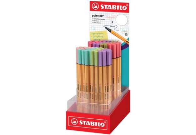Immagine di Espositore 80 fineliner Stabilo Point 88® 0,4 mm - colori assortiti - 88/80-01