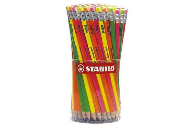 Immagine di Matite HB Stabilo Swano fluo in grafite 2,5 mm - barattolo 96 pezzi - IT4907/96
