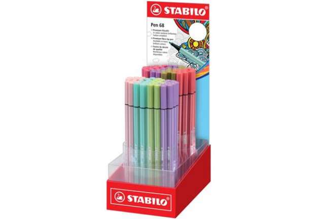 Immagine di Espositore 80 pennarelli Stabilo Pen 68 tratto 1 mm - colori assortiti - 68/80-01