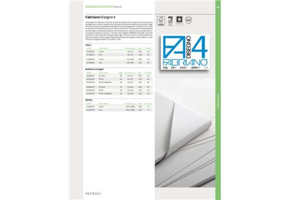 Immagine di Album da disegno Fabriano F4 220 g/m² 70x100 cm 25 fogli lisci - 51700597