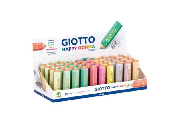 Immagine di Espositore 40 gomme Giotto Happy Gomma colori assortiti pastello F234000