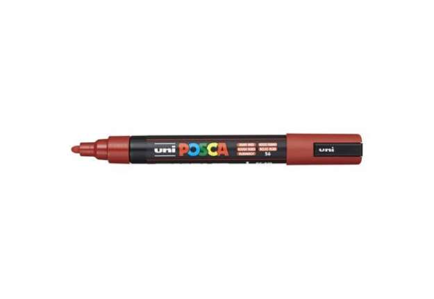 Immagine di Marcatore a tempera Posca Uni-Ball punta tonda 1,8-2,5 mm rosso rubino M PC5M RR